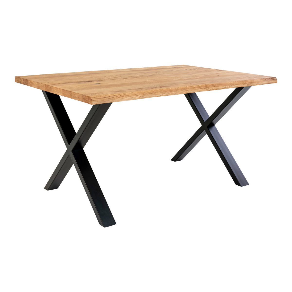 Masă de dining cu margine ondulată, stejar, natur, pregătită pentru extensii, 95x140x75 cm
