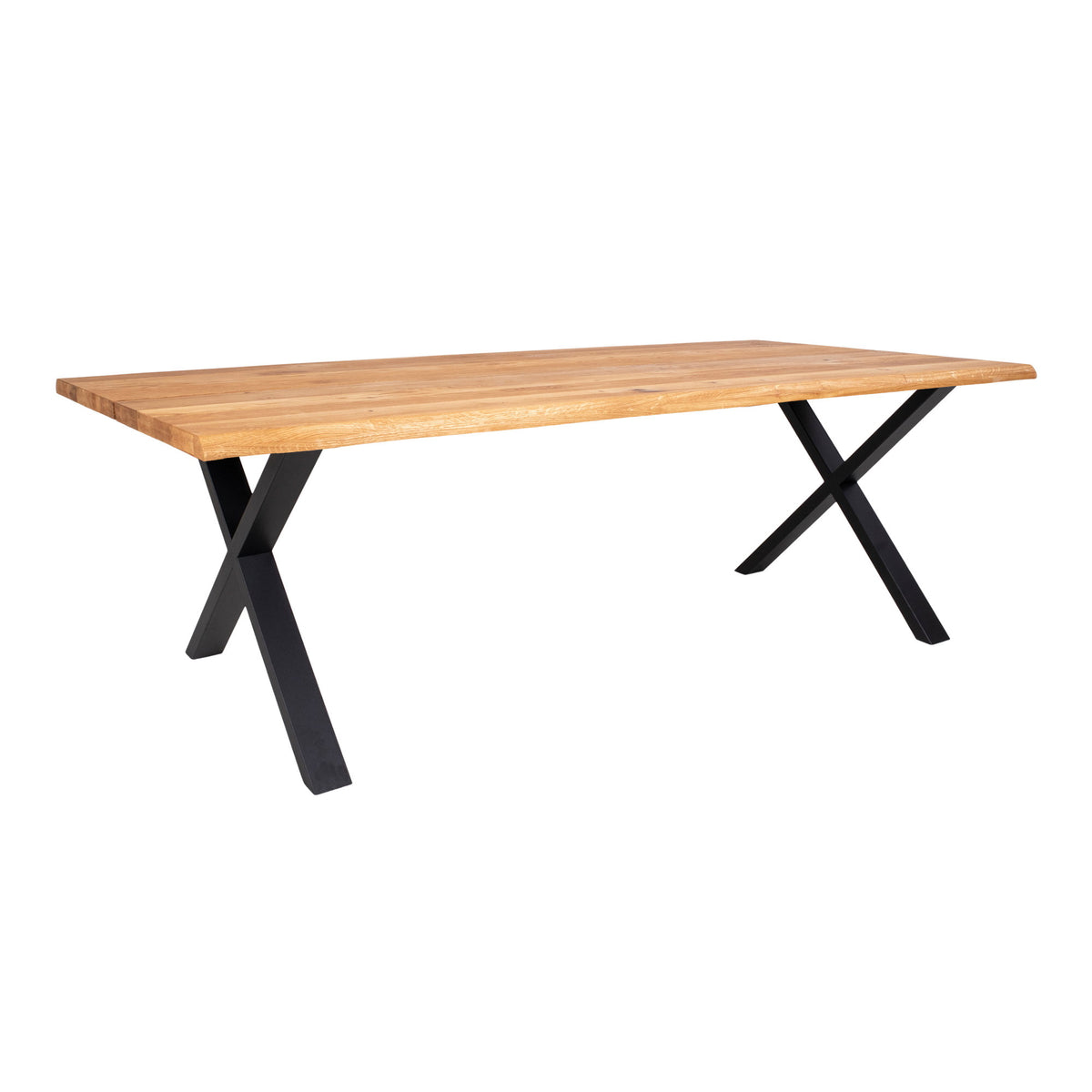 Masă de dining cu margine ondulată, stejar, natur, pregătită pentru extensii, 95x240x75 cm