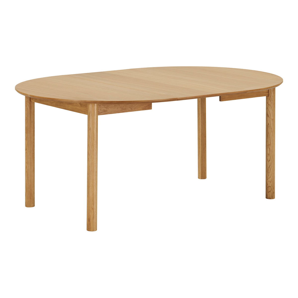 Masă de dining, furnir de stejar, natur, include două extensii, ø120x120-170-220x75 cm