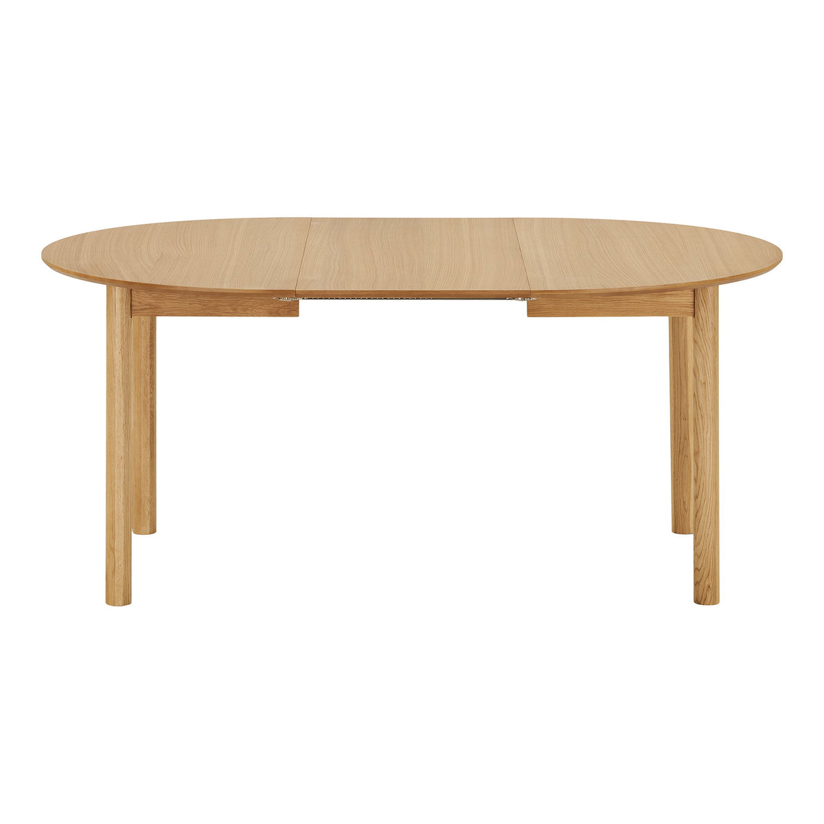 Masă de dining, furnir de stejar, natur, include două extensii, ø120x120-170-220x75 cm