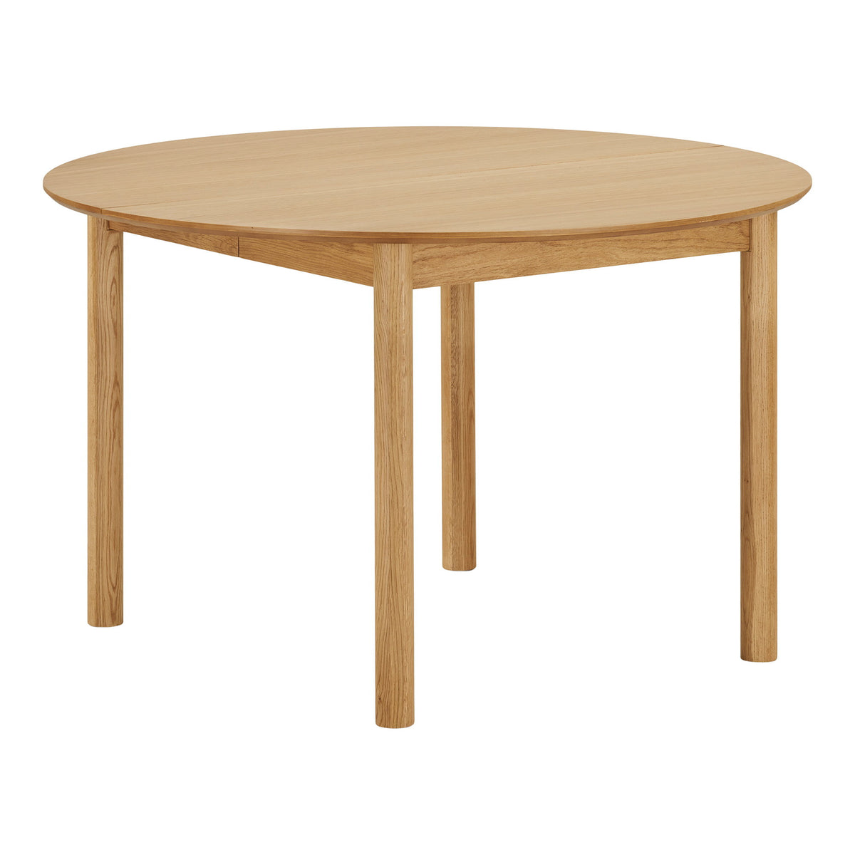 Masă de dining, furnir de stejar, natur, include două extensii, ø120x120-170-220x75 cm