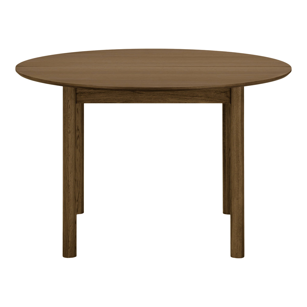 Masă de dining, furnir de stejar, fumuriu, include două extensii, ø120x120-170-220x75 cm