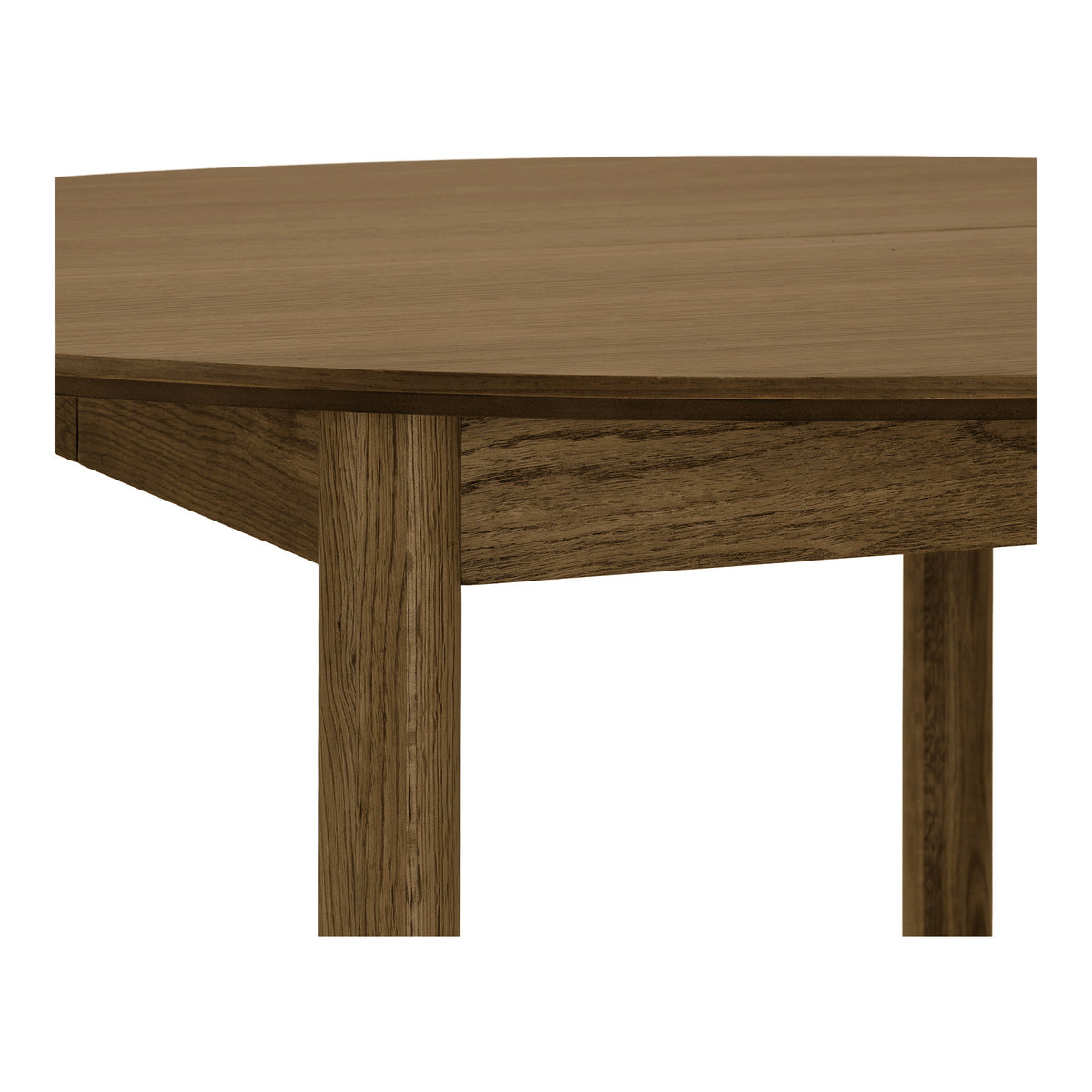 Masă de dining, furnir de stejar, fumuriu, include două extensii, ø120x120-170-220x75 cm