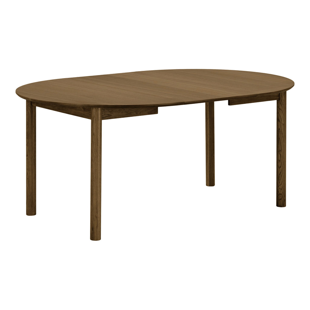 Masă de dining, furnir de stejar, fumuriu, include două extensii, ø120x120-170-220x75 cm