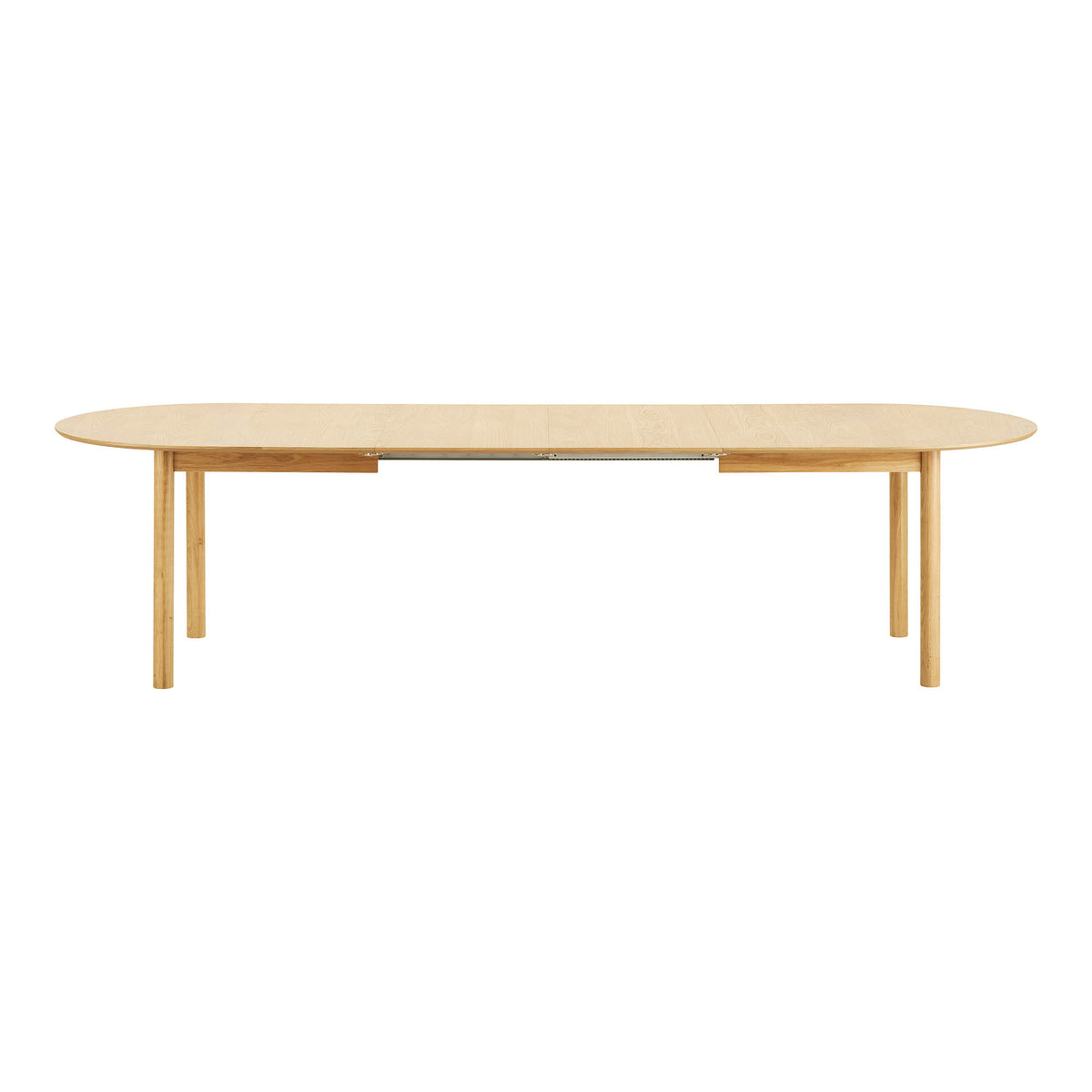 Masă de dining, furnir de stejar, natur, include două extensii, 100x200-250-300x75 cm