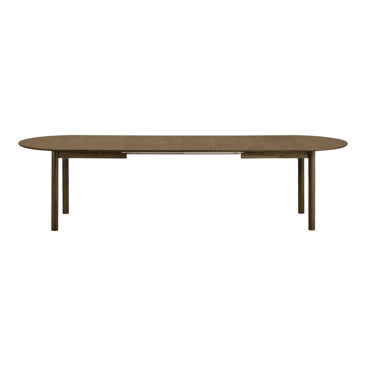 Masă de dining, furnir de stejar, fumuriu, include două extensii, 100x200-250-300x75 cm