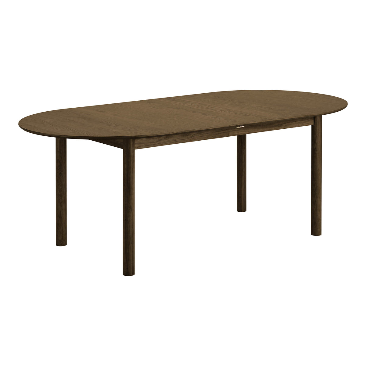 Masă de dining, furnir de stejar, fumuriu, include două extensii, 100x200-250-300x75 cm