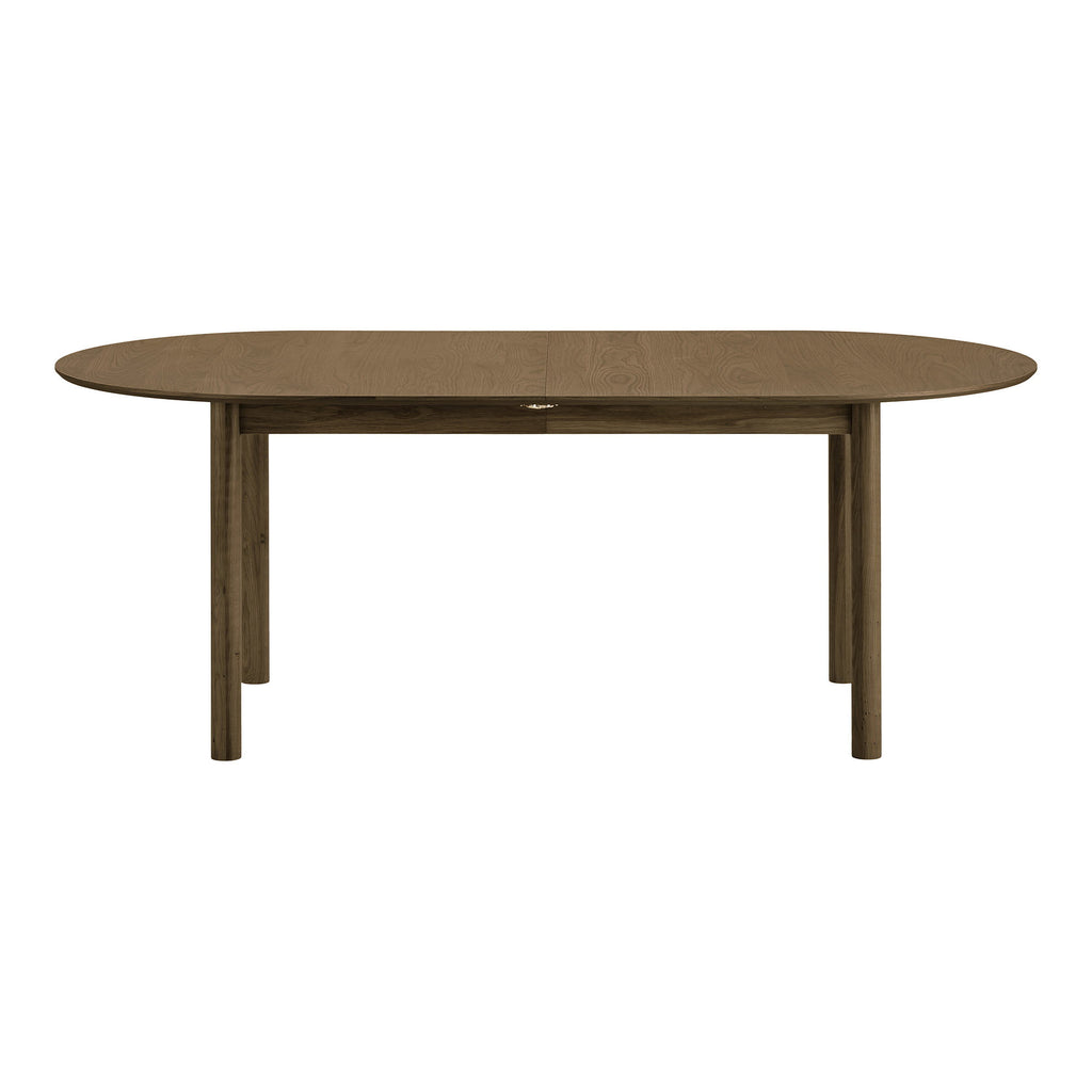 Masă de dining, furnir de stejar, fumuriu, include două extensii, 100x200-250-300x75 cm