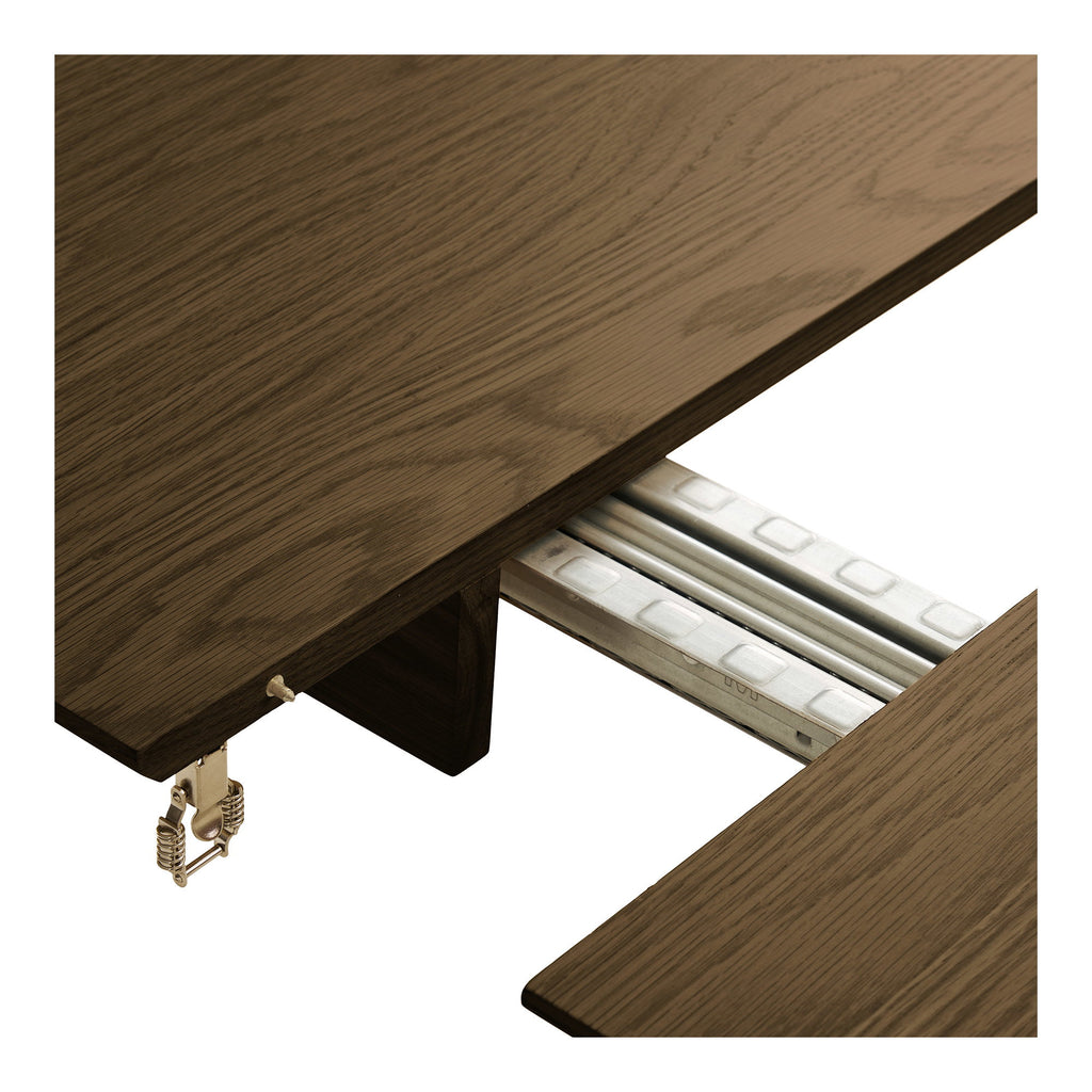 Masă de dining, furnir de stejar, fumuriu, include două extensii, 100x200-250-300x75 cm