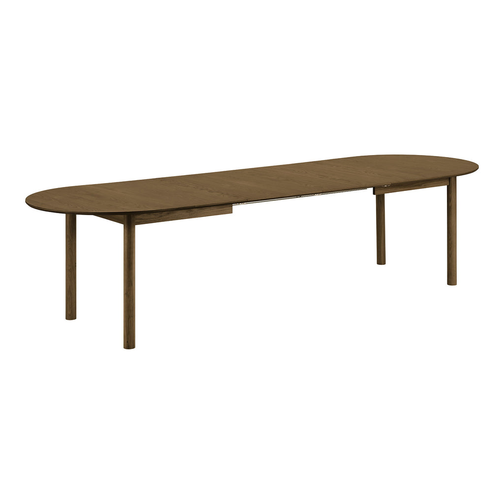 Masă de dining, furnir de stejar, fumuriu, include două extensii, 100x200-250-300x75 cm