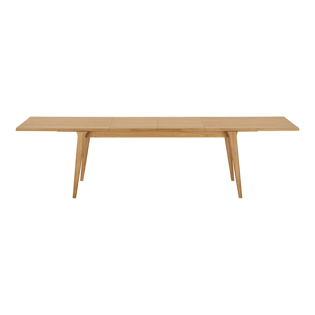 Masă de dining, furnir de stejar, natur, include două extensii, 100x240-290-340x75 cm