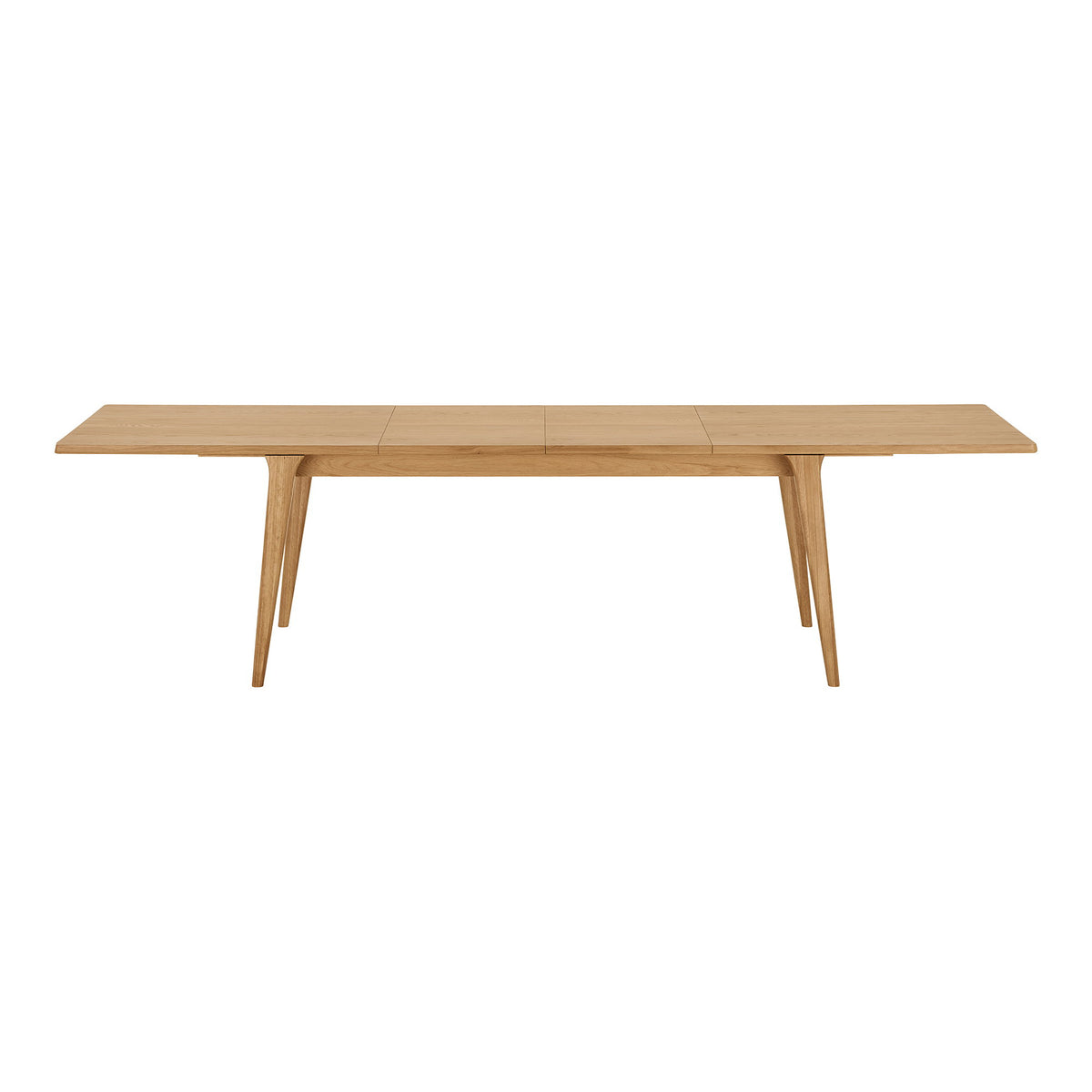 Masă de dining, furnir de stejar, natur, include două extensii, 100x240-290-340x75 cm