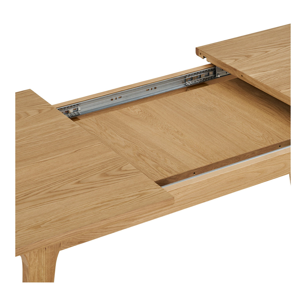 Masă de dining, furnir de stejar, natur, include două extensii, 100x240-290-340x75 cm