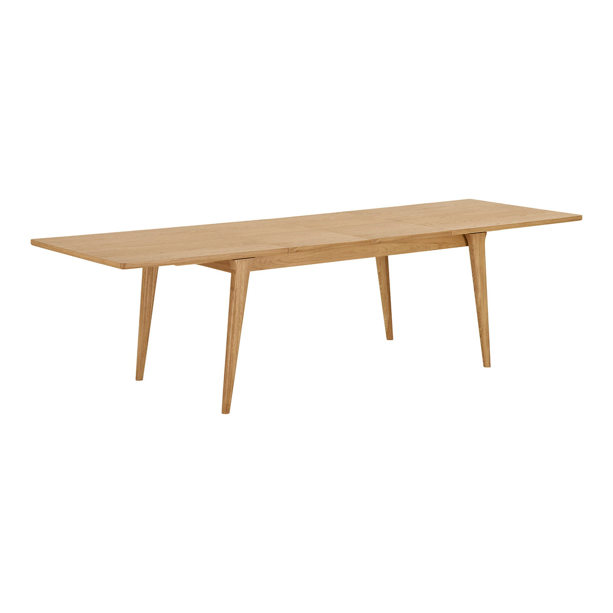 Masă de dining, furnir de stejar, natur, include două extensii, 100x240-290-340x75 cm