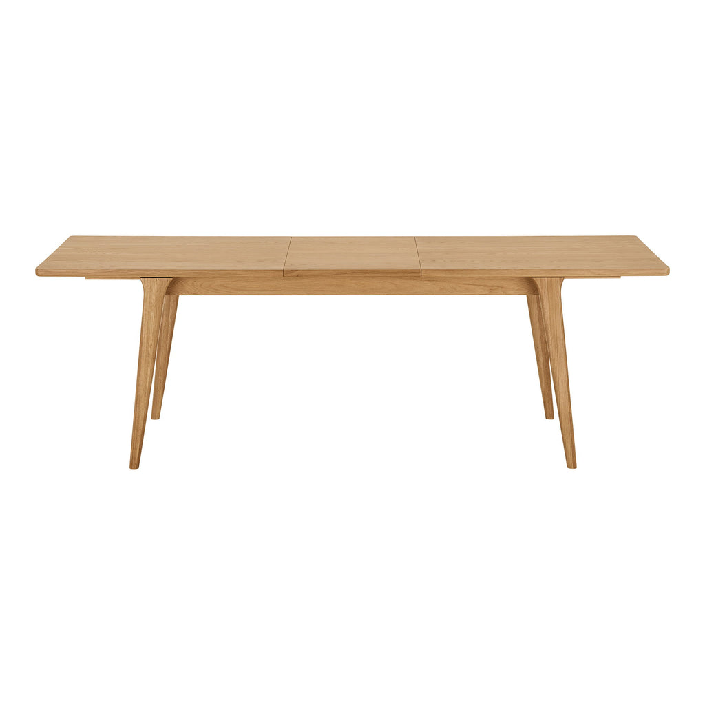 Masă de dining, furnir de stejar, natur, include o extensie, 90x180-230x75 cm