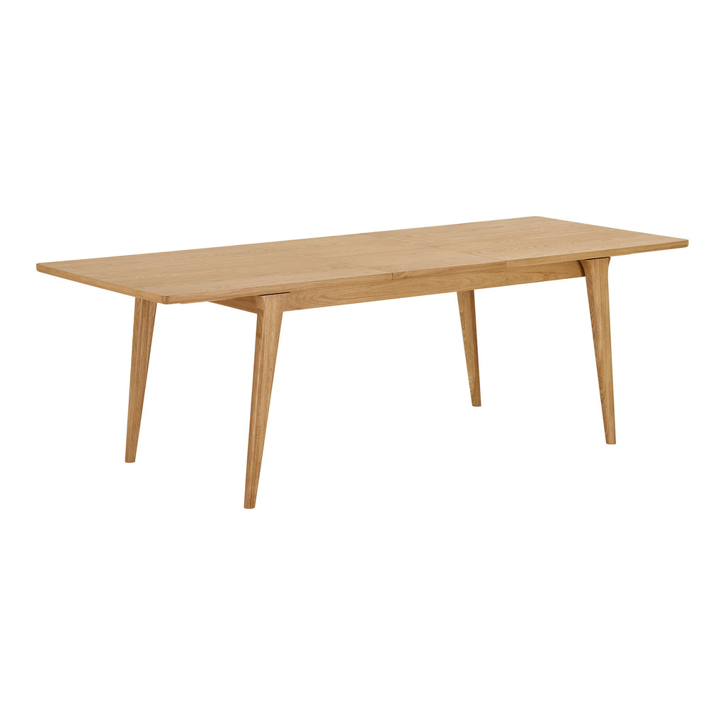 Masă de dining, furnir de stejar, natur, include o extensie, 90x180-230x75 cm