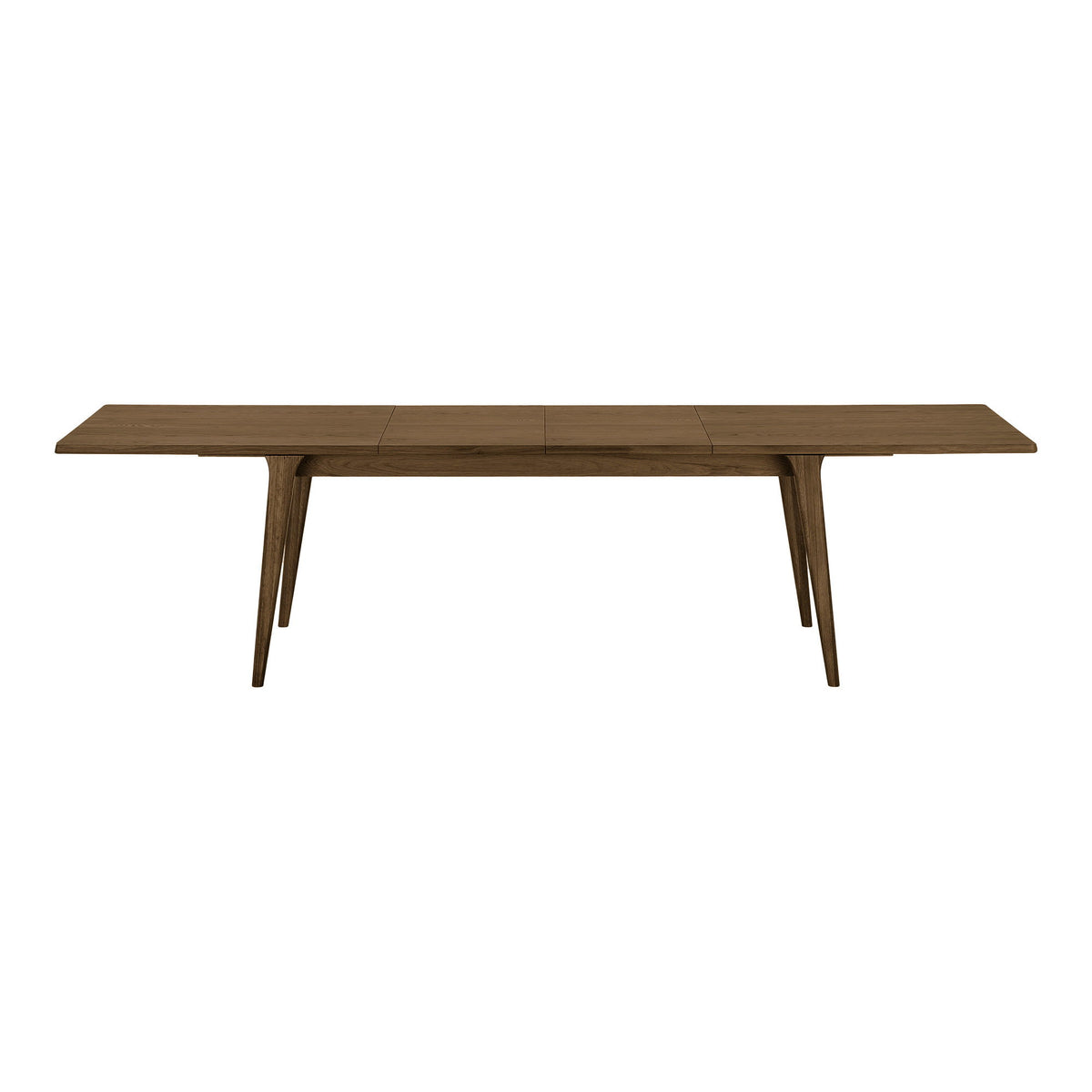 Masă de dining, furnir de stejar, maro, include două extensii, 100x240-290-340x75 cm