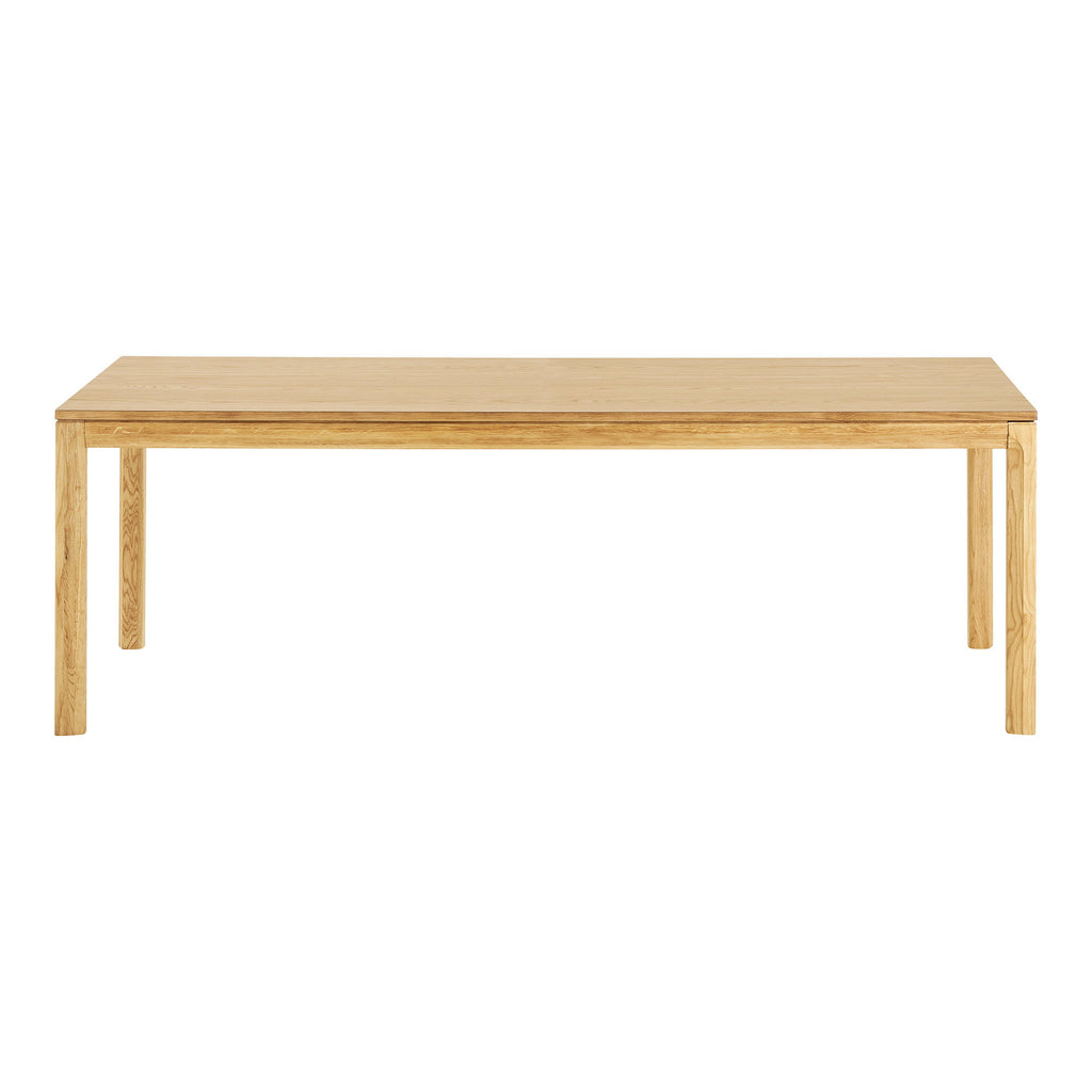 Masă de dining, stejar, natur, include două extensii, 100x220-270-320x75 cm