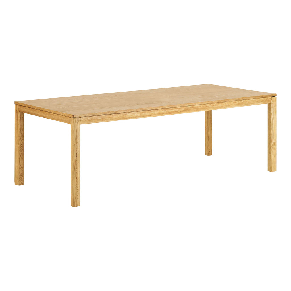 Masă de dining, stejar, natur, include două extensii, 100x220-270-320x75 cm