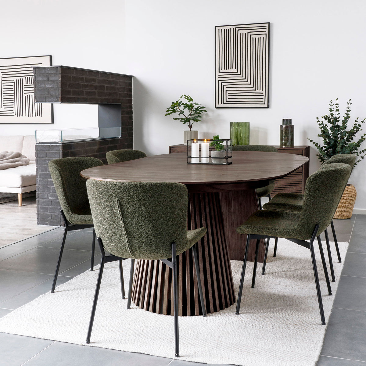 Masă de dining, furnir de stejar, fumuriu, include două extensii, 120x200-250-300x75 cm