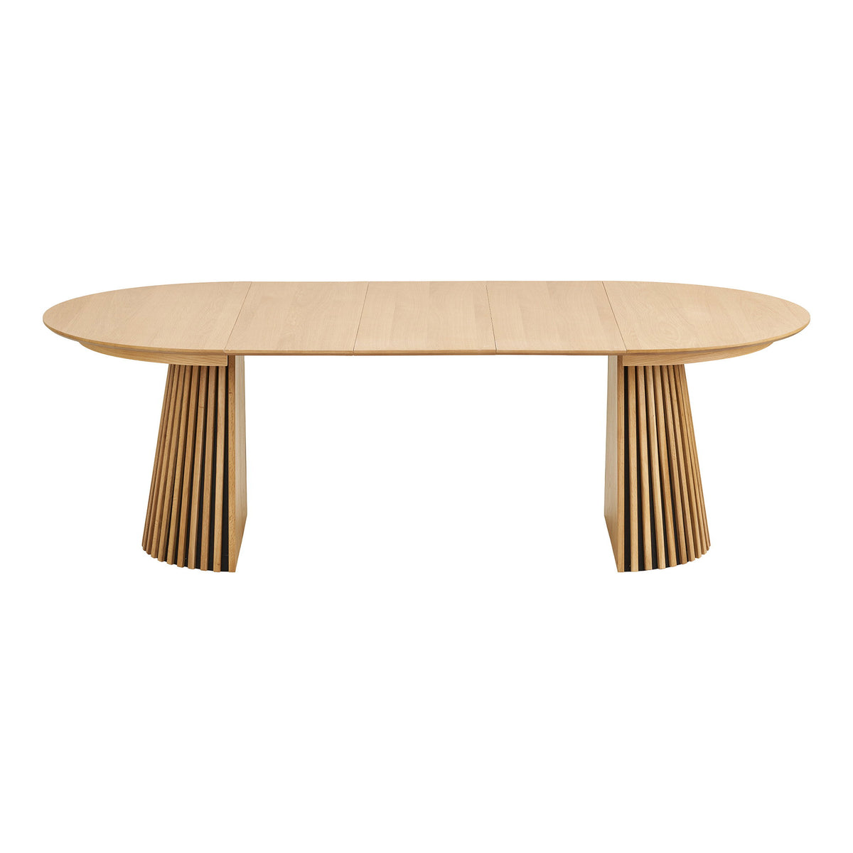 Masă de dining, furnir de stejar, natur, include trei extensii, ø120x120-160-200-240x75 cm