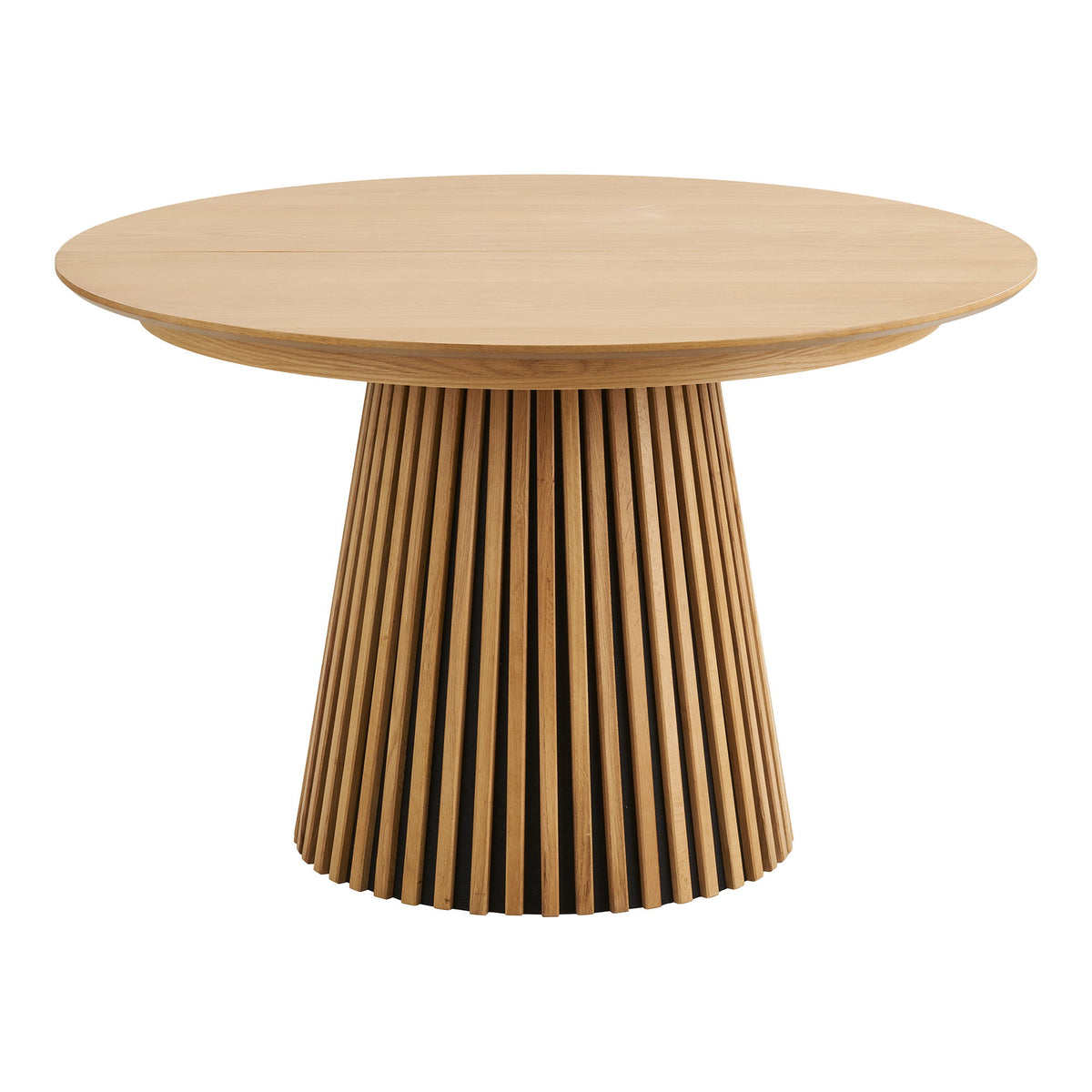 Masă de dining, furnir de stejar, natur, include trei extensii, ø120x120-160-200-240x75 cm