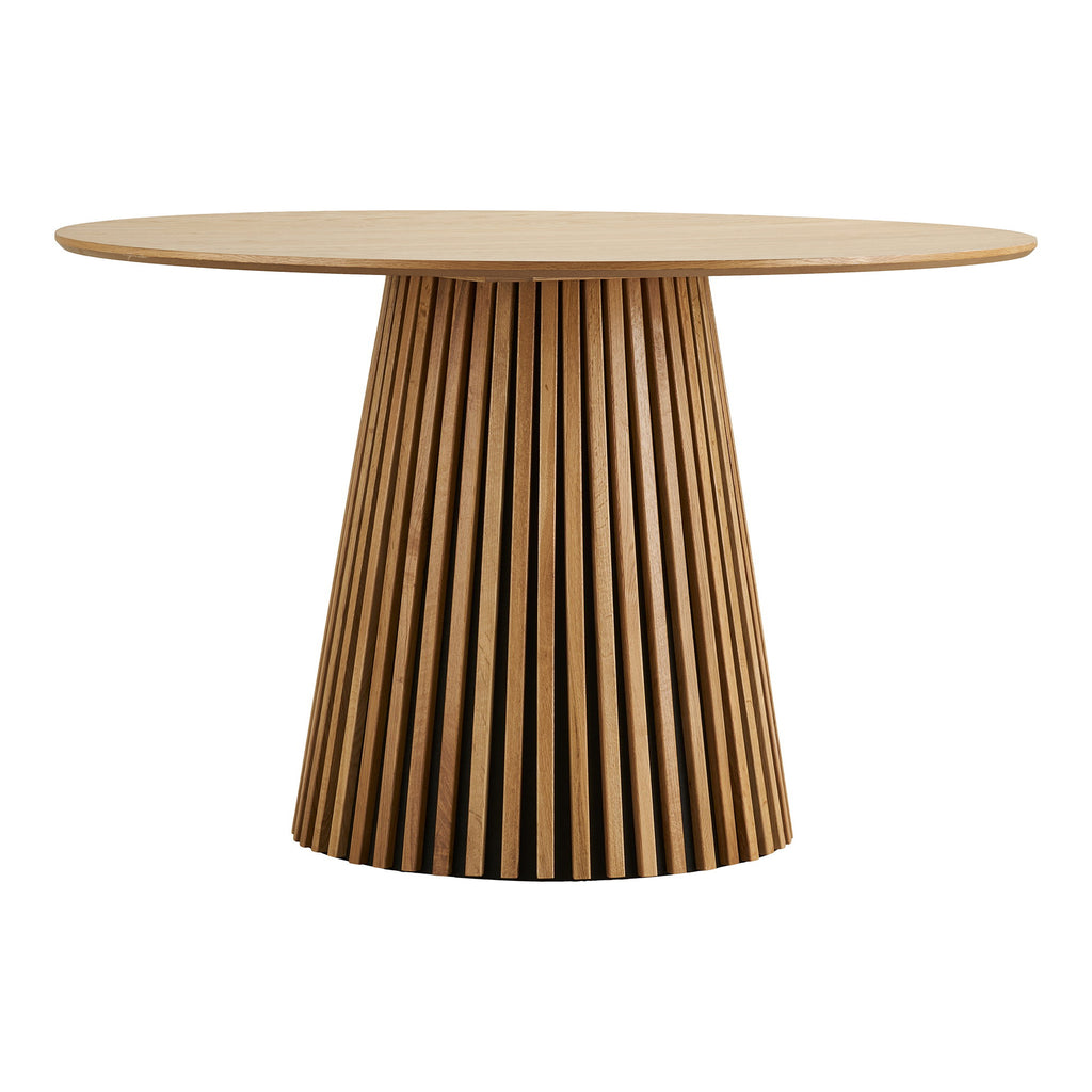Masă de dining, furnir de stejar, natur, ø120x75 cm