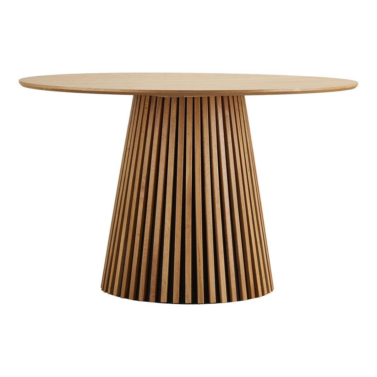 Masă de dining, furnir de stejar, natur, ø120x75 cm