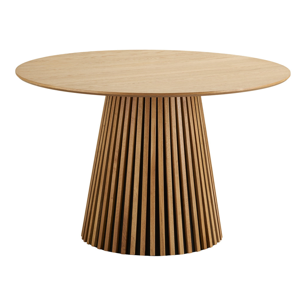Masă de dining, furnir de stejar, natur, ø120x75 cm
