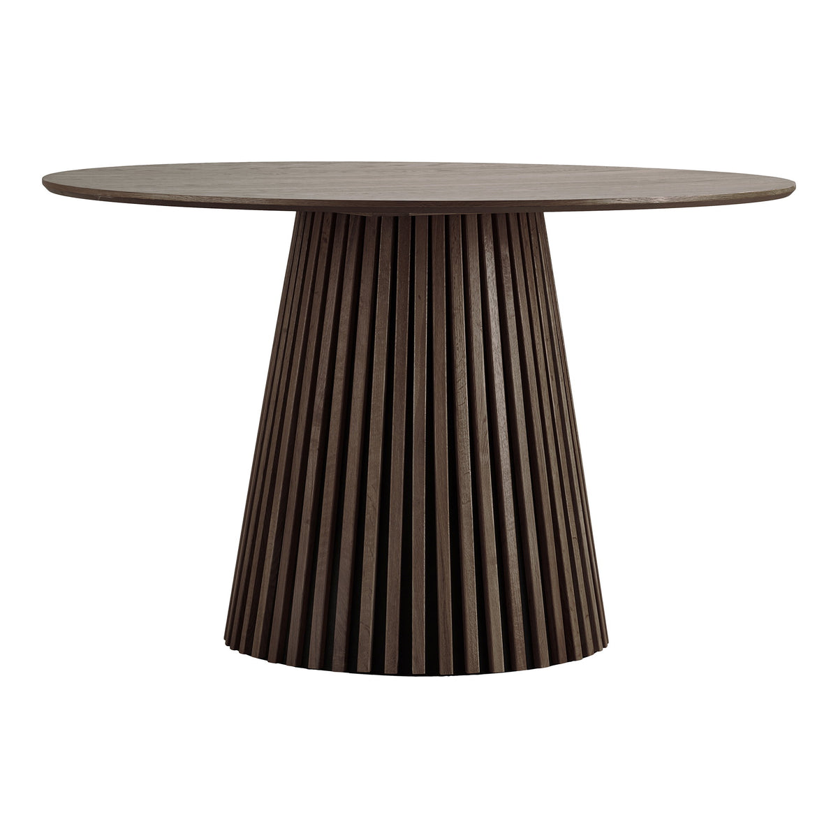 Masă de dining, furnir de stejar, fumuriu, ø120x75 cm