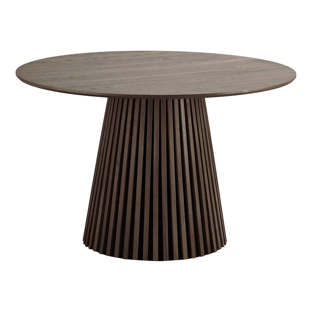 Masă de dining, furnir de stejar, fumuriu, ø120x75 cm