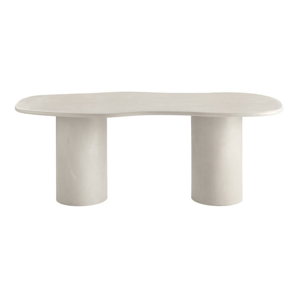 Masă de dining, aspect de ciment, bej, 96x200x76 cm