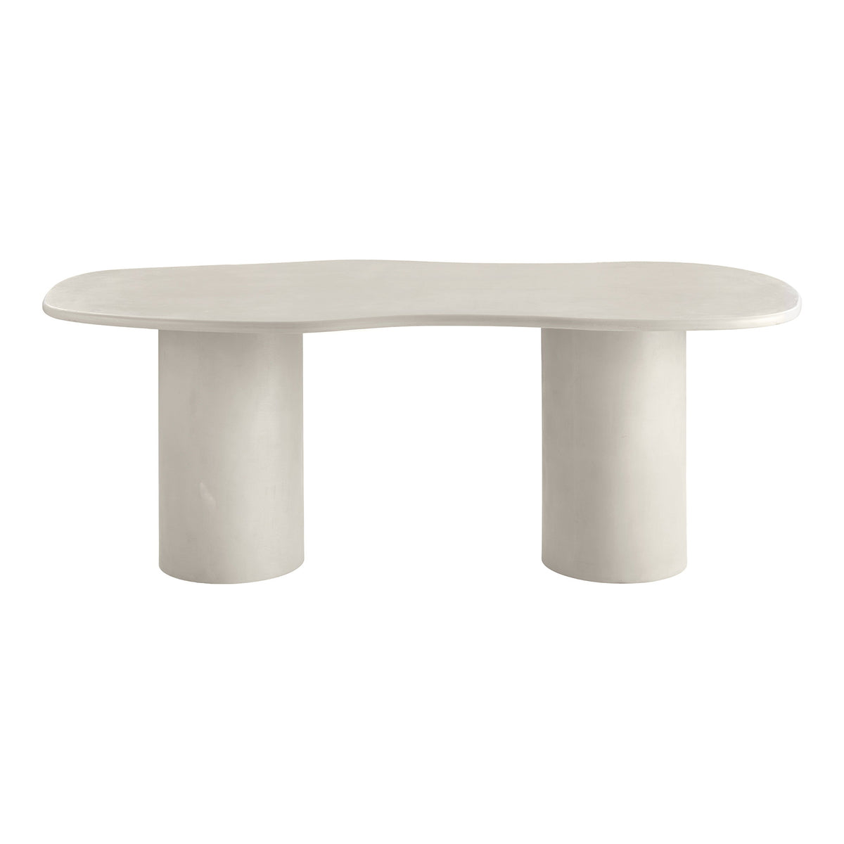Masă de dining, aspect de ciment, bej, 96x200x76 cm