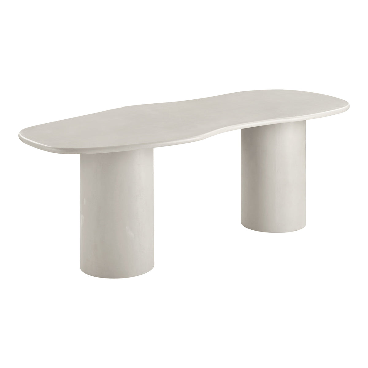 Masă de dining, aspect de ciment, bej, 96x200x76 cm