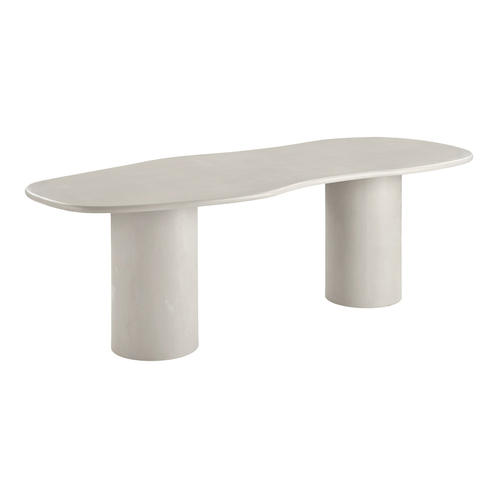 Masă de dining, aspect de ciment, bej, 96x240x76 cm