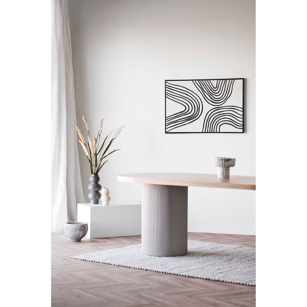 Masă de dining, frasin, natur/nisipiu, 100x220x75 cm