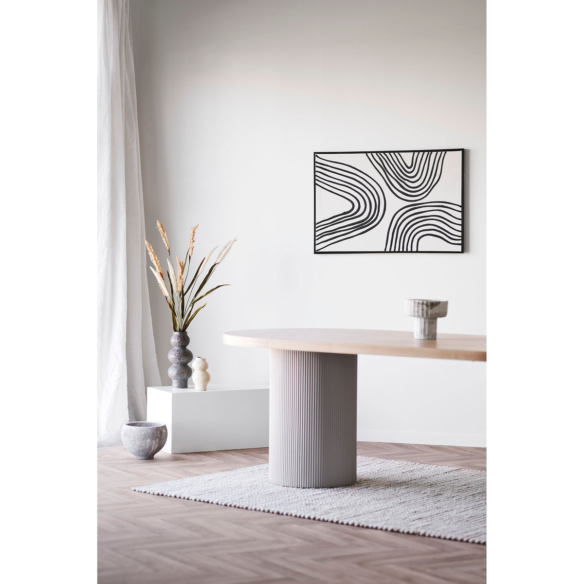 Masă de dining, frasin, natur/nisipiu, 100x220x75 cm