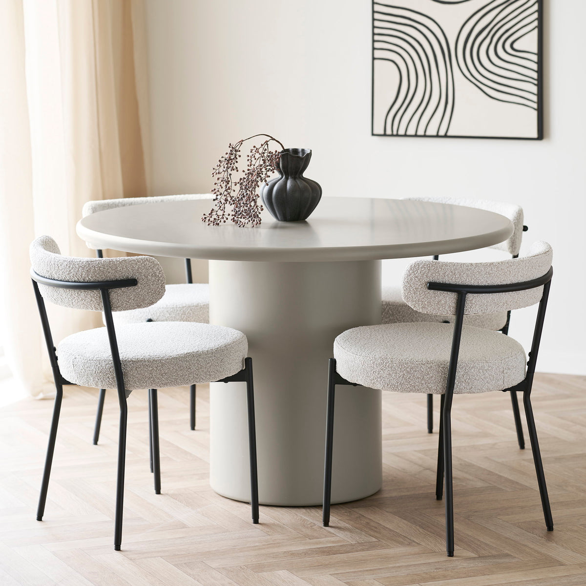 Masă de dining, nisipiu, ø120x75 cm