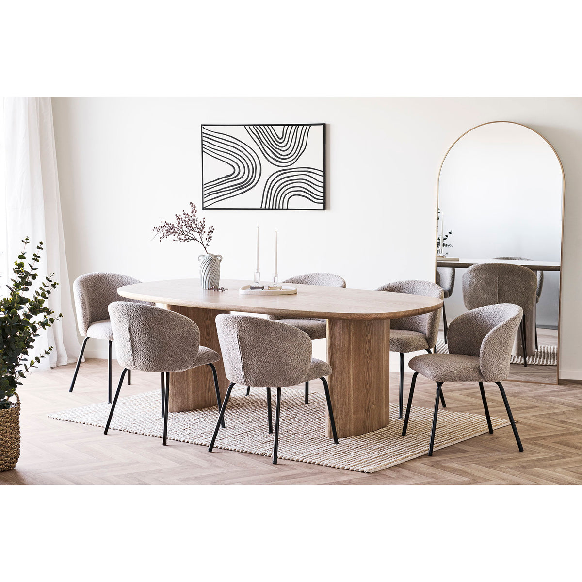 Masă de dining, frasin, 110x210x75 cm