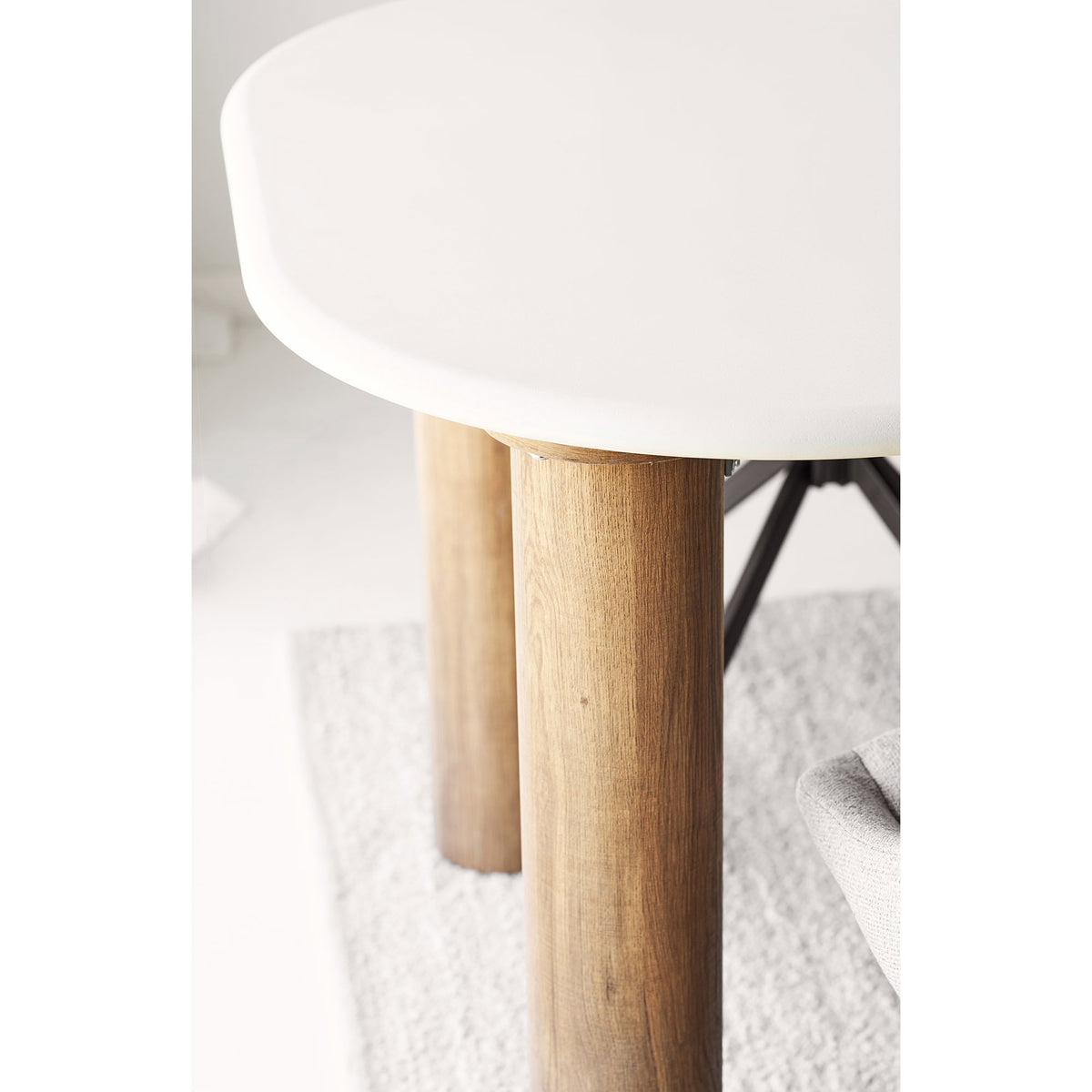Masă de dining, aspect de ciment, nisipiu/maro, 100x240x76 cm