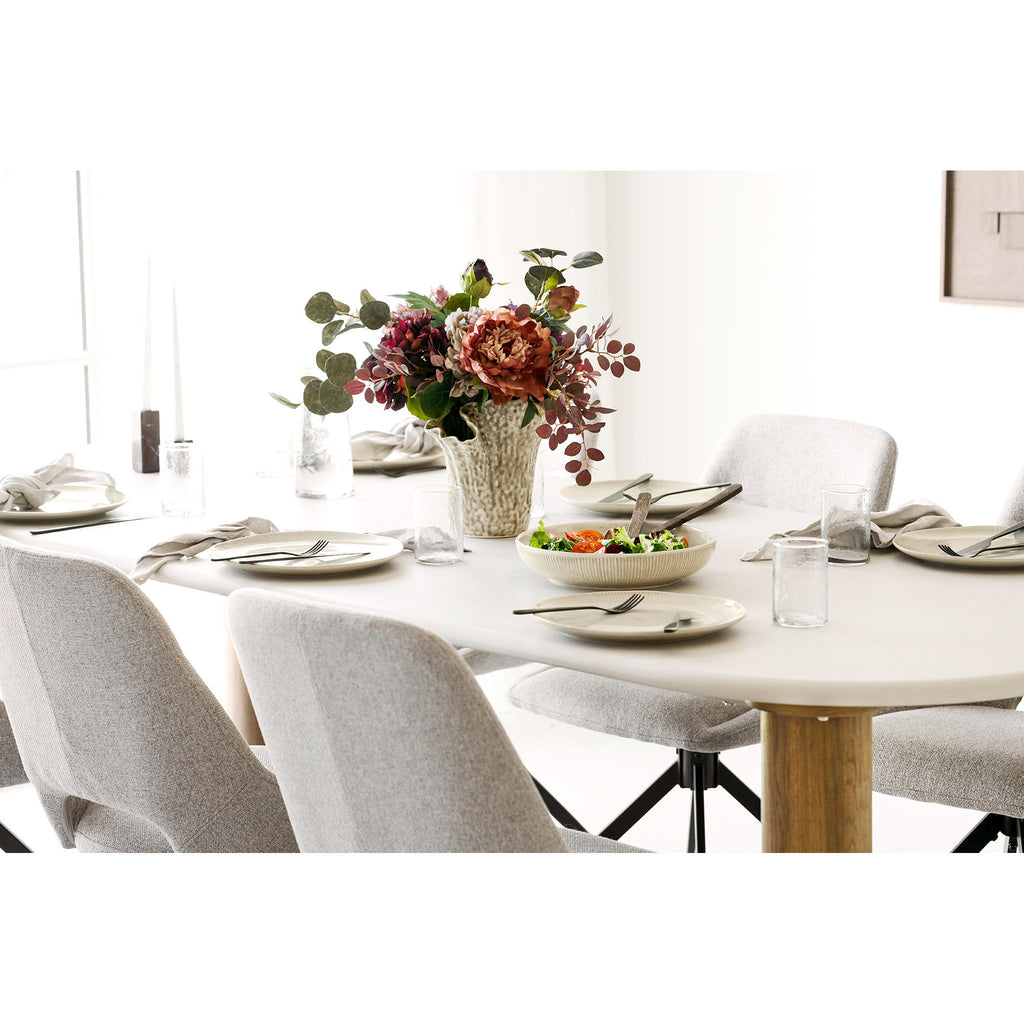Masă de dining, aspect de ciment, nisipiu/maro, 100x240x76 cm