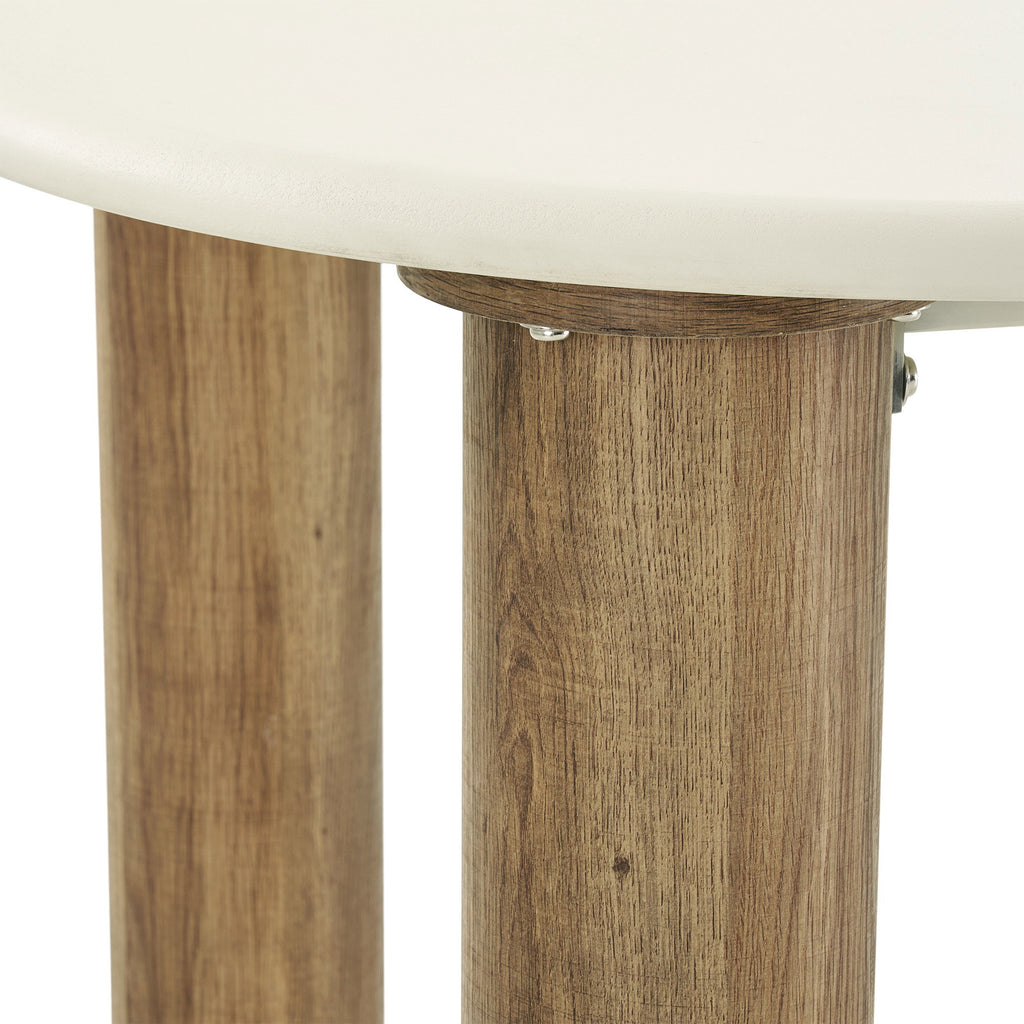 Masă de dining, aspect de ciment, nisipiu/maro, 100x240x76 cm