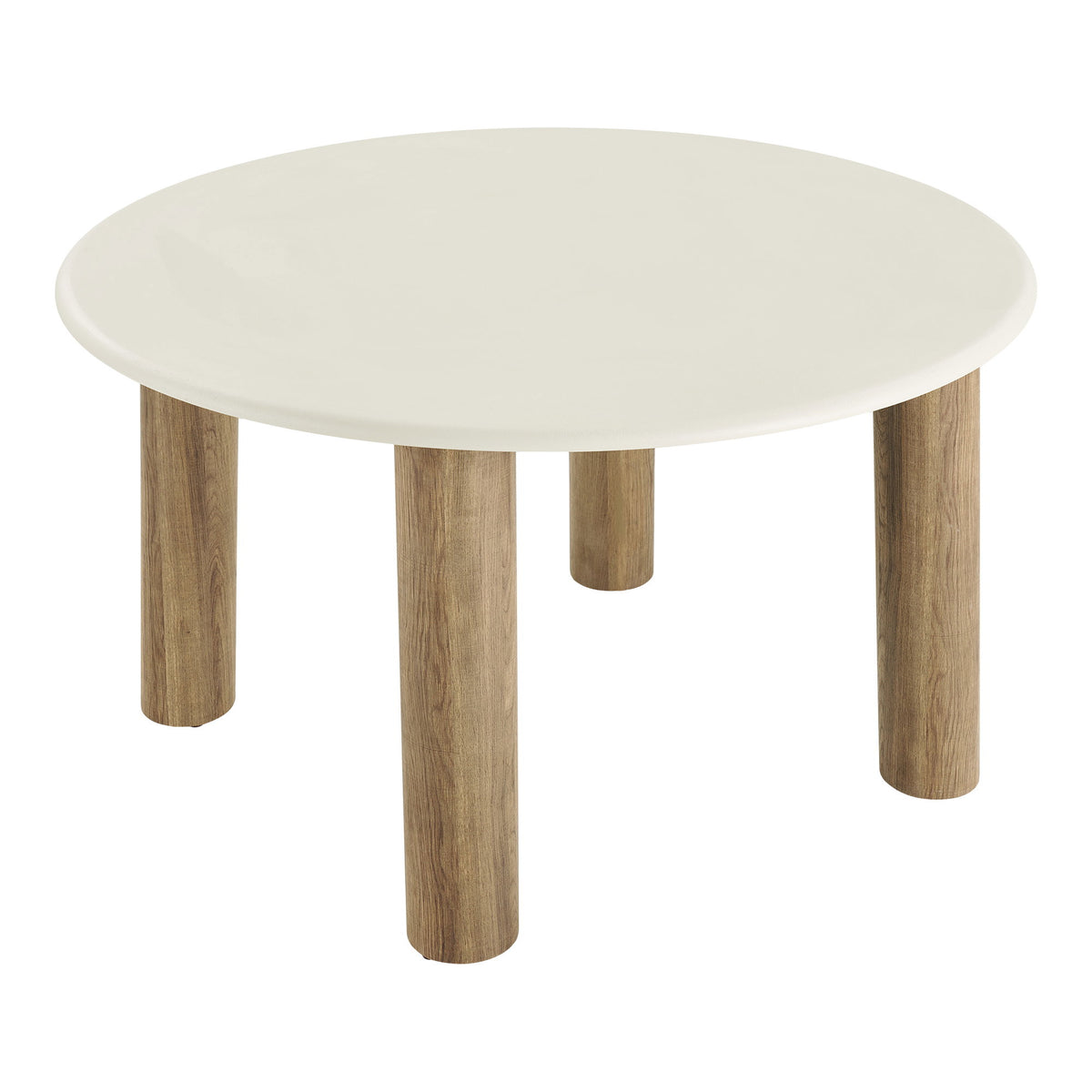 Masă de dining, aspect de ciment, nisipiu/maro, ø120x76 cm