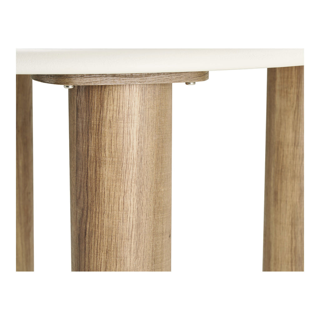 Masă de dining, aspect de ciment, nisipiu/maro, ø120x76 cm