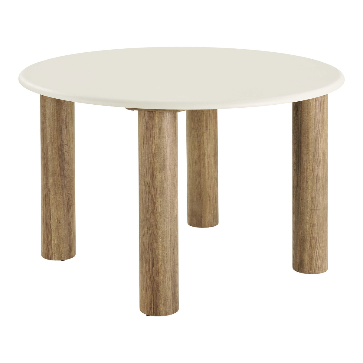Masă de dining, aspect de ciment, nisipiu/maro, ø120x76 cm