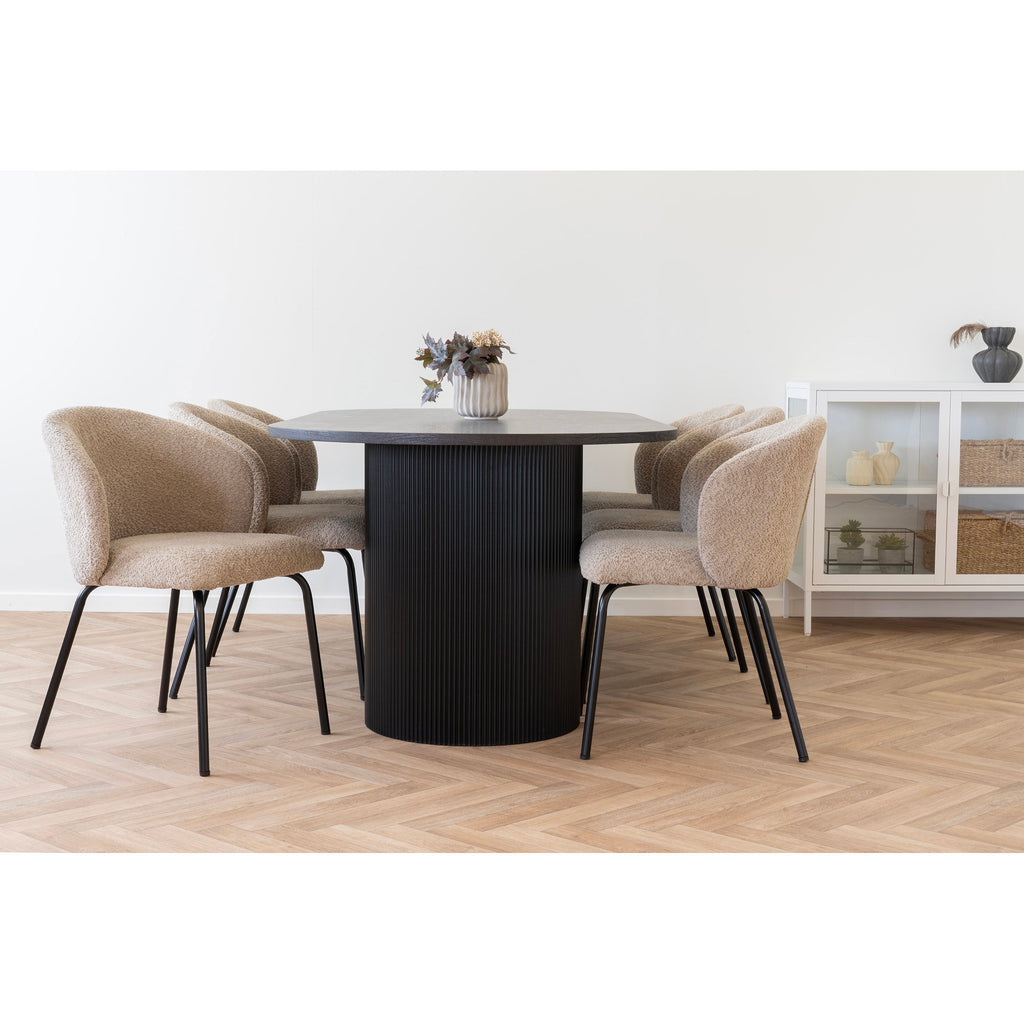 Masă de dining, maro închis, 100x210x75 cm