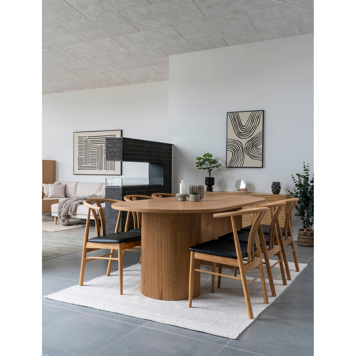 Masă de dining, natur, 100x210x75 cm