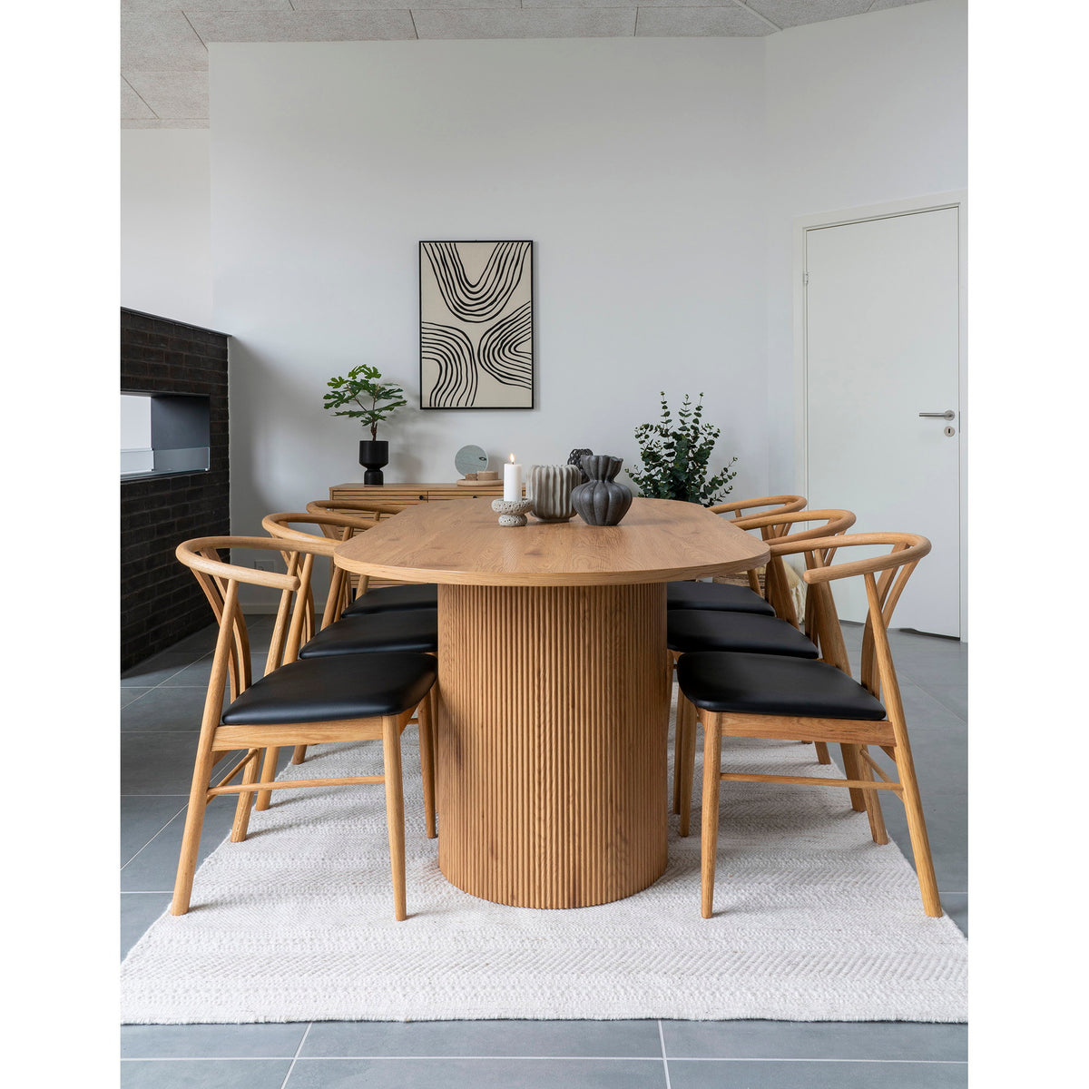 Masă de dining, natur, 100x210x75 cm