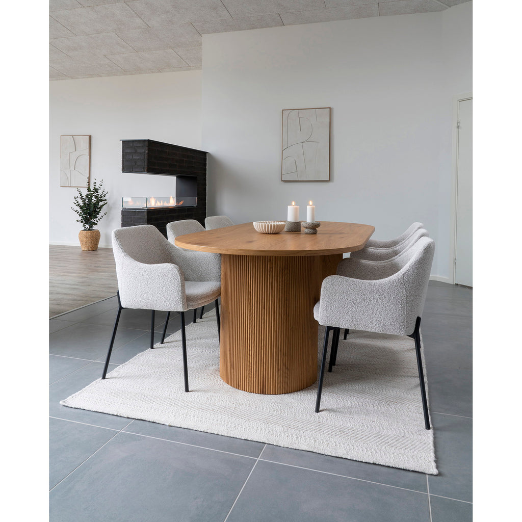 Masă de dining, natur, 100x210x75 cm