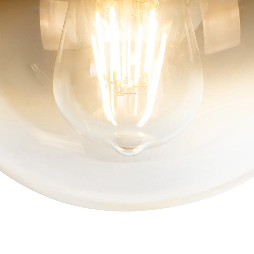 Lampă suspendată neagră cu sticlă aurie Pallon